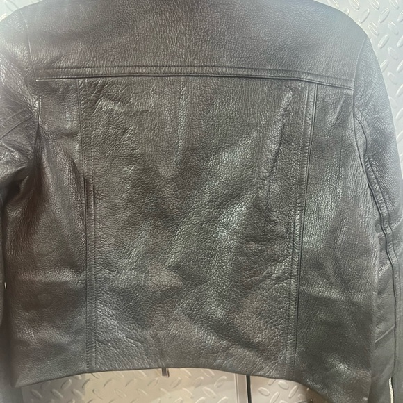 NWT Madewell Shrunken Zip-Front Jacket in Leather. - Picture 7 of 12